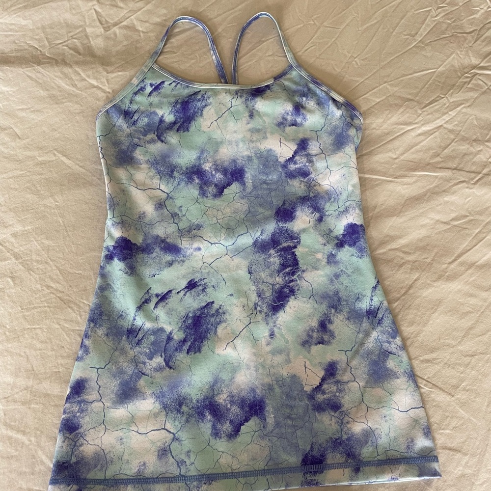 Ivivva 12 Girls Tank Top Shelf Bra Blue Lululemon